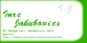 imre jakubovics business card